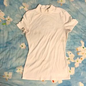 super cute white mock turtleneck